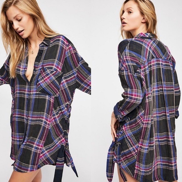 Free People Nordic Day plaid button down shirt - Picture 2 of 9